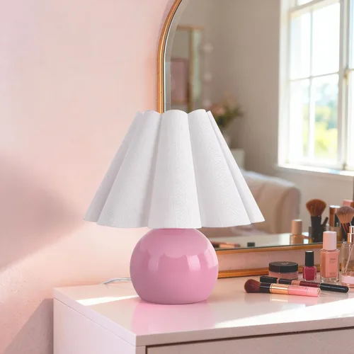 Miniatura 13 de Lámpara de mesa pequeña azul claro para mesita de noche del dormitorio, lindas lámparas de dormitorio para mesita de noche, lindas mini lámparas