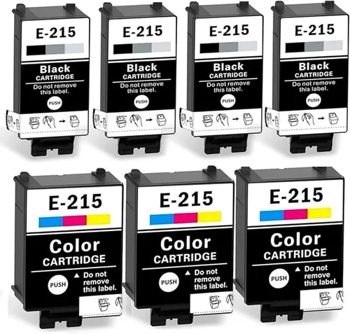 Cartucho de tinta remanufacturado E-T215 E-215 de repuesto para impresoras Workforce WF-100 EC-C110 WF-110 Tinta de pigmento (4 negros de 3 colores)