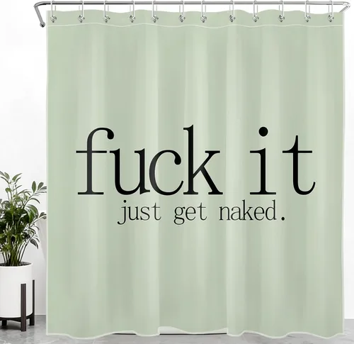 Miniatura 21 de LB Fuck It Get Naked - Cortina de ducha pequeña de 48 x 68 pulgadas, forro de cortina de ducha en blanco y negro, cortina de ducha estrecha