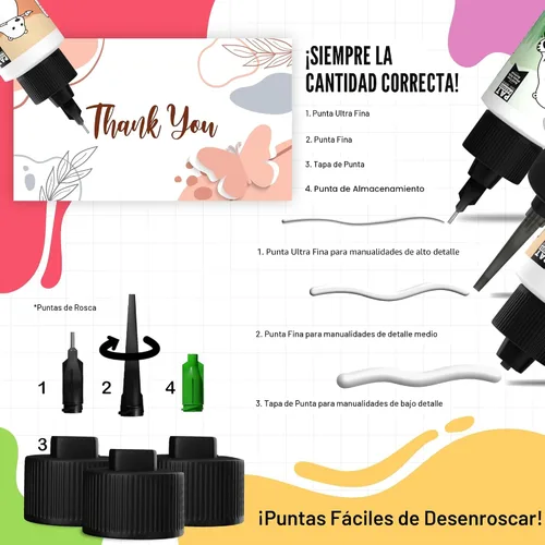 Miniatura 3 de Bearly Art Precision Craft Glue - The Mini - Kit de 2 onzas líquidas con puntas, archivo sin ácidos, adhesivo de sujeción fuerte, ideal
