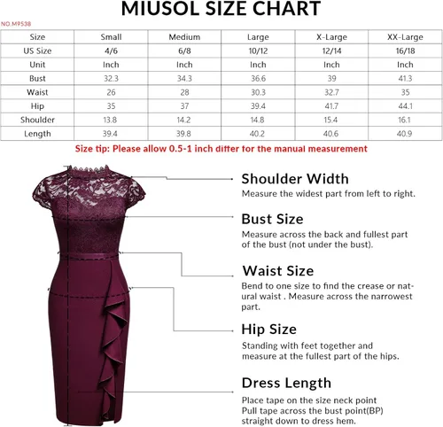Miniatura 6 de Miusol vestido de cóctel corto para mujer, estilo retro y floral, con encaje y volantes