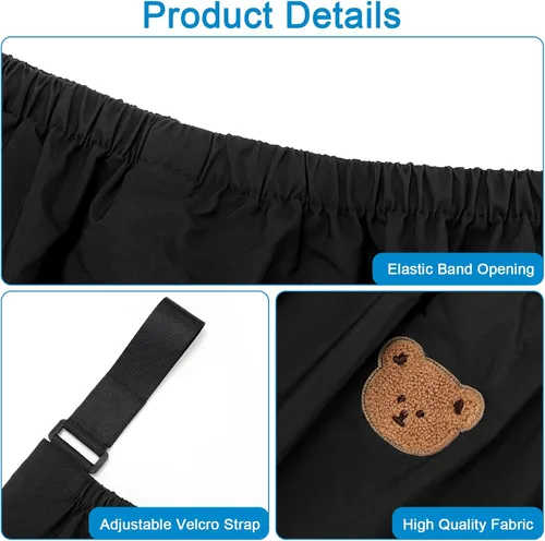 Miniatura 4 de Accmor Organizador universal para cochecito, bolsa de almacenamiento grande para cochecitos Uppababy, Nuna, Britax, Doona, accesorios de Negro