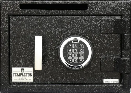 T861 Caja fuerte compacta para depósitos con teclado electrónico multiusuario con cerradura de combinación con respaldo de llave, negro, capacidad