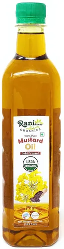 Miniatura 20 de Aceite de Mostaza Rani (Kachi Ghani) 169 Onzas (5 Litros) SIN GMO Sin Gluten Vegano 100% Natural Kosher
