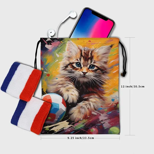 Miniatura 111 de Bolsa de agarre de gimnasia de piel de animal, bolsa de gimnasia con cordón ajustable, bolsa de cuerda para fauna silvestre, Mariposas Galaxy