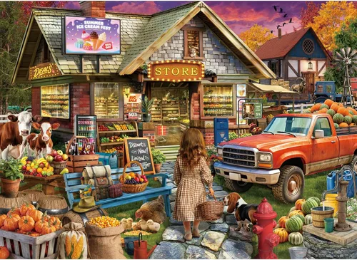 Miniatura 12 de HUADADA Rompecabezas para adultos de 1000 piezas, rompecabezas de desafío de ilustración de cuadrícula de 3 x 3, ilustración original de 1000 piezas