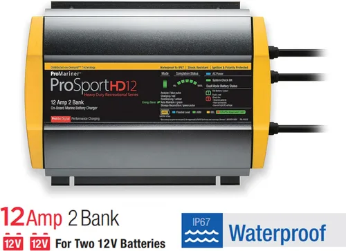 Miniatura 5 de ProMariner 44012 ProSport HD Cargador de batería marino impermeable, 12 amperios, 2 bancos