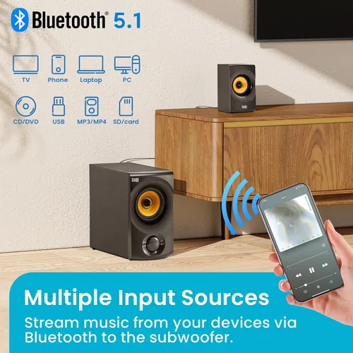 Miniatura 4 de Sistema de altavoces Bluetooth 2.1 de audio acústico