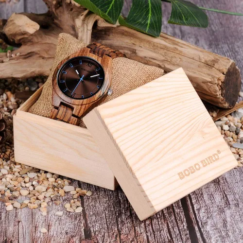 Miniatura 3 de BOBO BIRD Relojes de madera de diseño especial para hombre, relojes deportivos de cuarzo