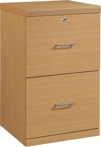 OSP Home Furnishings Alpine Archivador de 2 cajones con cajón superior de bloqueo y sistema de fijación de bloqueo, vertical, natural