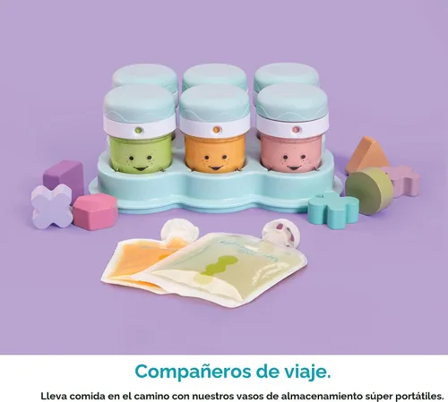 Miniatura 8 de NutriBullet NBY-50100 Sistema completo de fabricación de alimentos para bebés, 32 onzas, blanco, azul, transparente