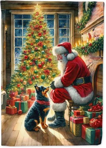Miniatura 73 de Caroline's Treasures DAC4159CHF - Bandera de casa de Husky siberiano y Papá Noel para porche, grande, para colgar en la pared, poliéster
