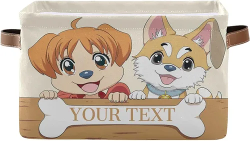 Miniatura 8 de Cesta de almacenamiento personalizada para perros con asas, nombre de mascota personalizado y foto, cajas de almacenamiento plegables para abrigos