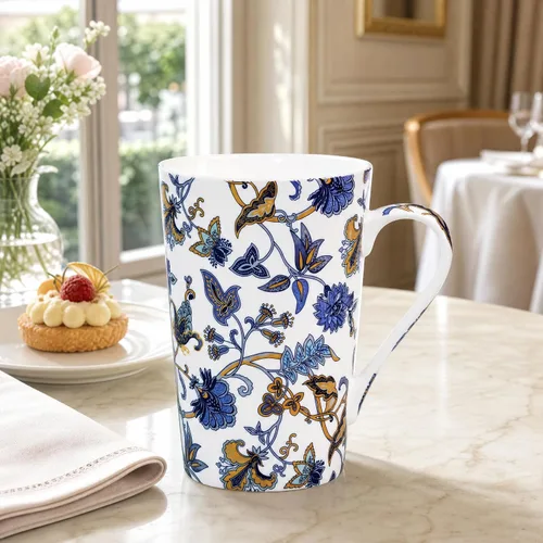 Miniatura 3 de Taza de café de porcelana de hueso, taza de café alta, taza de té floral de 14 onzas, taza de café alta, regalos para mujeres y madres, regalos