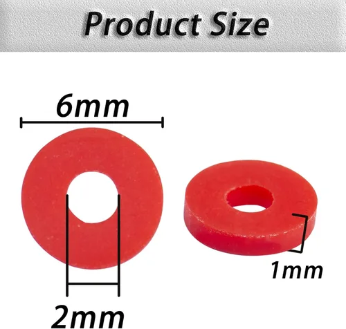 Miniatura 2 de Cuentas de arcilla polimérica roja, cuentas Heishi de 0.236 in para joyería, pulseras, collares, 1000 unidades Rojo