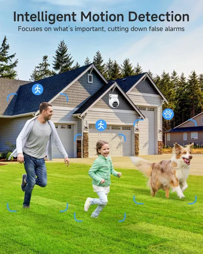 Miniatura 6 de Noorio Cámara de seguridad 2K para exteriores, panorámica/inclinación de 360°, cámara de conversación bidireccional con cable para vigilancia