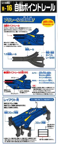 Miniatura 6 de Takara Tomy HO Scale - Pista de tren de plástico mediano con riel medio recto (R-16)
