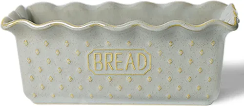 Miniatura 9 de Molde de cerámica para hornear pan, sartenes de pan de 9 x 5 pulgadas (azul vintage)