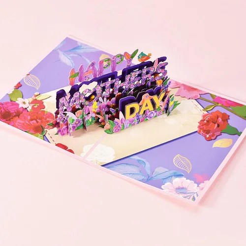 Miniatura 5 de Tarjeta desplegable para el día de la madre, tarjeta de felicitación 3D hecha a mano con sobre, tarjetas de regalo creativas emergentes para mamá