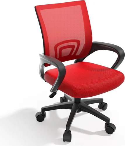 Miniatura 11 de Magshion Silla de oficina, silla ergonómica de escritorio de malla con respaldo medio, silla de computadora con ruedas con soporte lumbar y cómodos