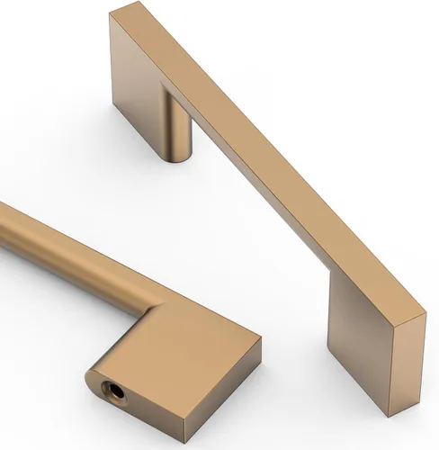 Miniatura 30 de Asidrama - Paquete de 10 manijas de gabinete de cocina de oro cepillado de 3 pulgadas (76mm), tiradores de gabinete, herrajes para gabinete