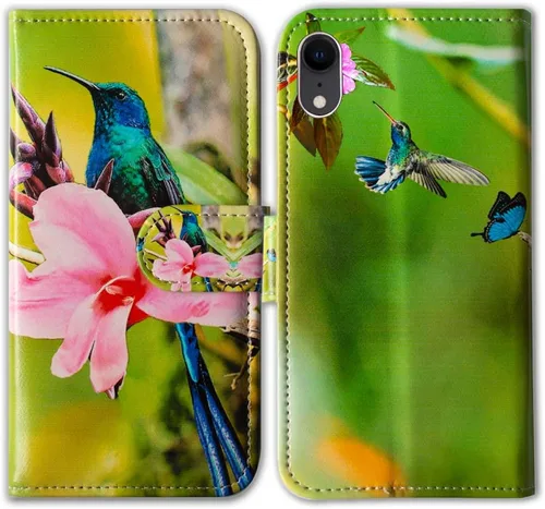 Miniatura 24 de Bcov Funda para iPhone XR, funda de piel con tapa y función atril para iPhone XR