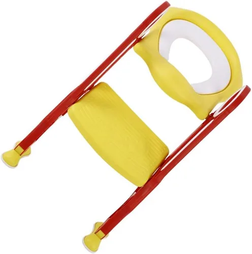 Miniatura 5 de Escalera portátil para silla de inodoro rígida para bebé con altura de escalón, reposabrazos doble y almohadillas antideslizantes para los pies