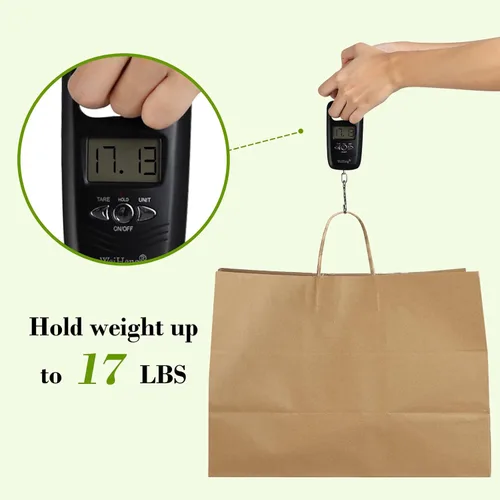 Miniatura 4 de BagDream 100 bolsas de papel kraft de 16 x 6 x 12 pulgadas con asas, bolsas de compras a granel para regalos, comestibles, mercancías, bolsas