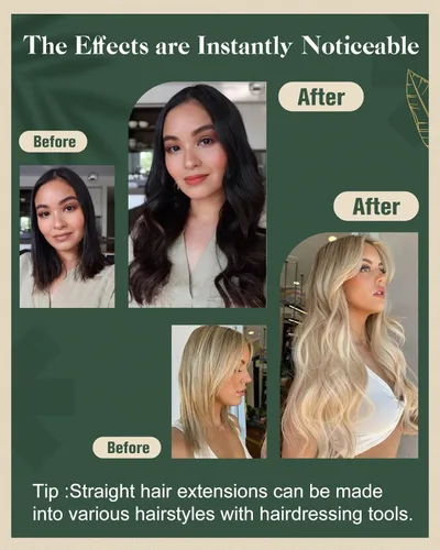 Miniatura 7 de Ugeat - Extensiones de cabello humano con cinta adhesiva, color marrón, extensiones de cabello humano, color marrón oscuro a rubio caramelo, Cinta