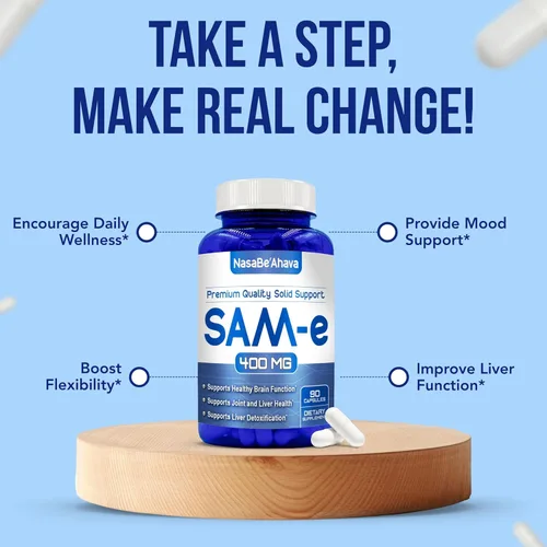 Miniatura 6 de SAM-E Suplemento de 400 mg Fácil absorción S-adenosil-L-metionina SAM-e 400mg para suplemento de apoyo óseo y estado de ánimo Fabricado