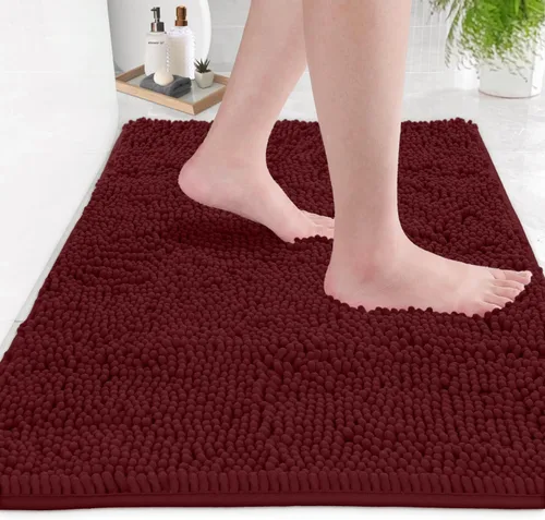 Miniatura 25 de LuxUrux Tapete de microfibra afelpada, de felpilla extrasuave, pelo largo de 1 pulgada, muy absorbente, para baño o ducha, lavar y secar a máquina