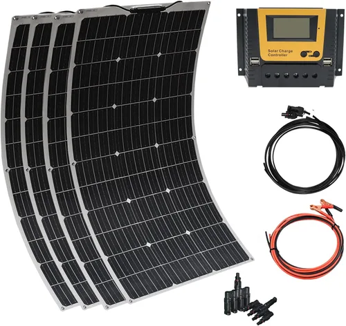 Miniatura 8 de XINPUGUANG Kit de sistema de panel solar de 12 V 200 W, panel solar flexible de 100 W, cargador de batería monocristalino con cable de extensión