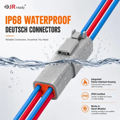 Miniatura 6 de JRready DW5009-01 - Kit de herramienta de crimpado de conectores Deutsch, conectores DT 2 3 4 6 8 12 impermeables con crimpador con trinquete 22-12