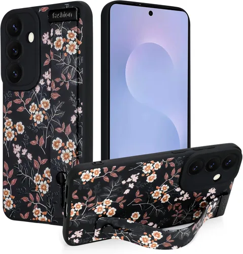 Miniatura 67 de Funda magnética compatible con Samsung Galaxy S25 Ultra para mujeres y hombres, estética flor de durazno, correa de muñeca ajustable incorporada