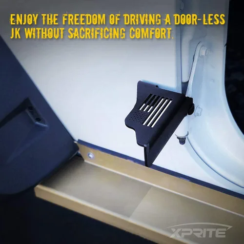 Miniatura 3 de Xprite Estriberas Desmontables para Puerta Compatibles con Jeep Wrangler JK JKU 2007-2018, Pedales de Descanso Montados en Bisagra de Puerta