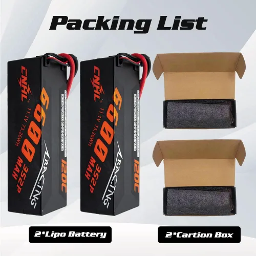 Miniatura 6 de CNHL 3S Lipo Battery 6600mAh Estuche rígido 120C 11.1V Batería RC con enchufe EC5 para 1/8 1/10 RC coche, camión, buggy barco (2 paquetes)