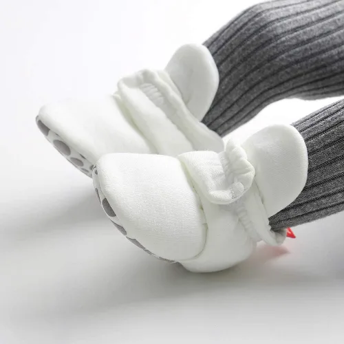 Miniatura 3 de HsdsBebe Unisex Newborn Baby Cotton Booties Non-Slip Sole for Toddler Boys Girls Infant Winter Warm Fleece Cozy Socks Shoes