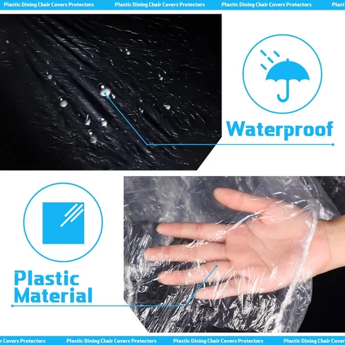 Miniatura 3 de Remagr 4 fundas de plástico para sillas de comedor, protectores transparentes e impermeables, para asientos de 21 x 20 pulgadas