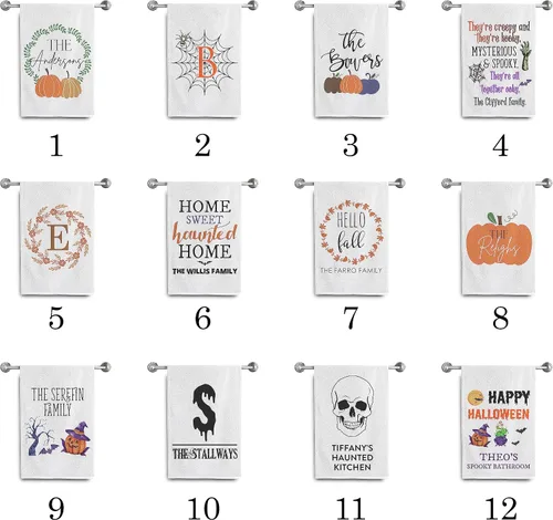 Miniatura 6 de Toallas personalizadas de Halloween Toallas de cocina de otoño Toallas de Halloween personalizadas Decoración de Halloween Toallas de cocina