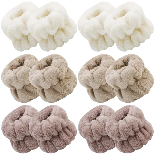 WHAVEL Pulseras de lavado facial (6 pares), pulseras absorbentes de spa para lavar la cara, bandas de lavado, evitan que el líquido se derrame por