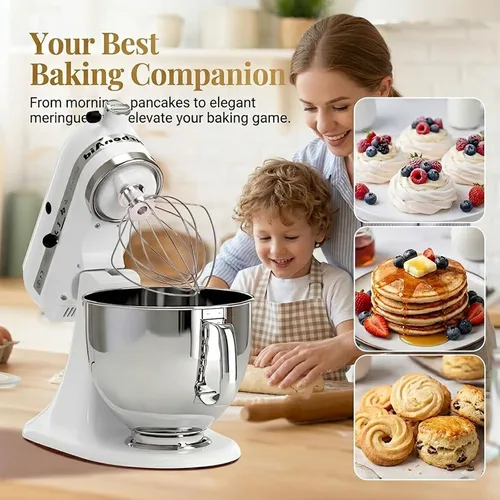 Miniatura 6 de Accesorio de batidor de 6 alambres compatible con batidora de pie KitchenAid de cabezal inclinable, reemplaza K45WW, acero inoxidable, batidor