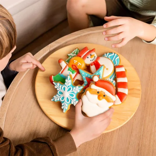 Miniatura 6 de Juego de 9 piezas de cortadores de galletas de Navidad, cortadores de galletas Wmtidene con formas para vacaciones de invierno, de metal incluye