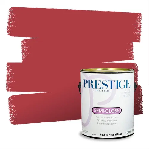 Miniatura 394 de Prestige Paints Pintura exterior e imprimación en uno, 1 galón, plano, coincidencia comparable de Valspar* Amber Rose*