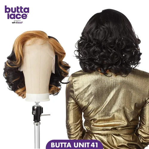 Miniatura 4 de Sensationnel Butta - Pelucas de encaje – Unidad 41 extra ancha de 5 pulgadas de profundidad, línea de cabello sintético previamente despuntada, sin