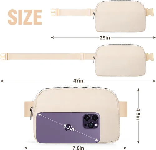 Miniatura 4 de ZPN Mini riñonera cruzada para mujer y hombre, Cremoso