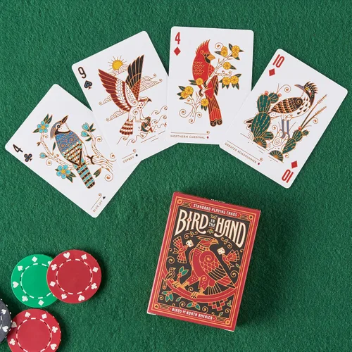 Miniatura 4 de Underdog Games Cartas temáticas de pájaros "Bird in The Hand" 54 piezas de impresionante arte personalizado Un pájaro único en cada carta