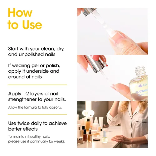 Miniatura 8 de GELLEN Pro Care Fortalecedor de Uñas de Jengibre, Tratamiento de Suero de Jengibre, 8-EN-1 Reparador de Uñas Transparente de Secado al Aire