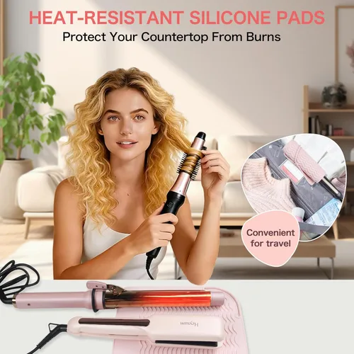 Miniatura 2 de Heysam Alfombrilla térmica profesional para herramientas para el cabello, plancha plana y rizadora, bolsa de almacenamiento de viaje para encimera