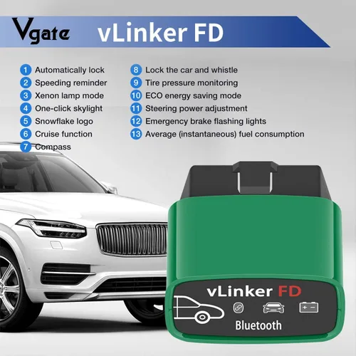 Miniatura 5 de Vgate vLinker FD Bluetooth3.0 OBD2 escáner para FORScan herramienta de diagnóstico fijo lector de código de coche para Android y Windows