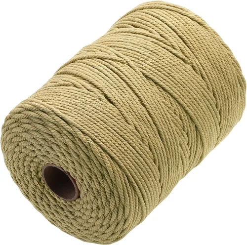 Miniatura 7 de Cuerda de macramé 4 mm x 328 yardas Natural Cuerda de algodón para macramé Cuerda de macramé colorida Cordón de algodón suave Suministros de macramé